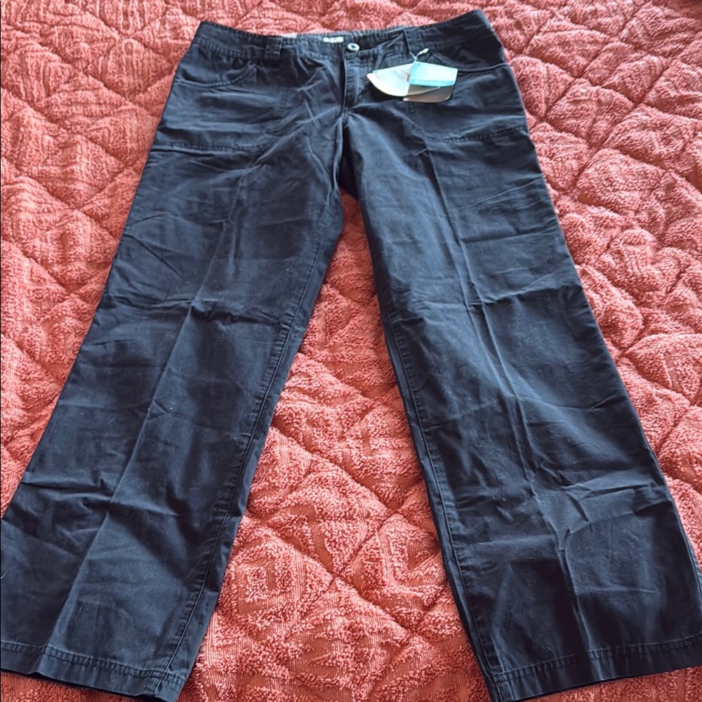 Columbia Black Wide Leg Pants Relaxed Fit Omni Shade 50